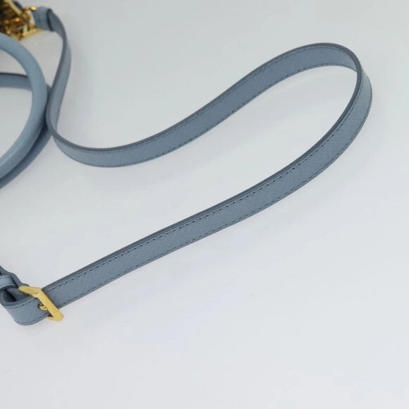 PRADA Galleria Hand Bag Safiano leather 2way Light Blue Gold - Picture 12 of 15
